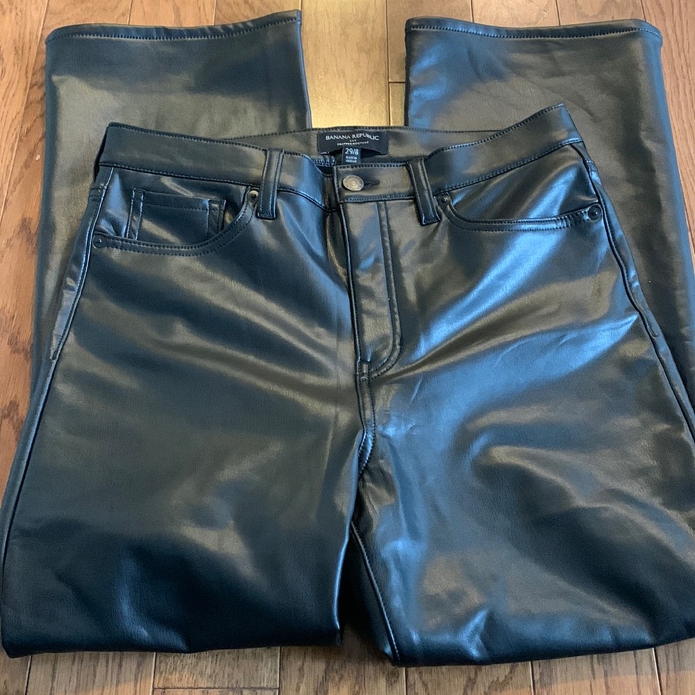 Banana Republic Cropped Bootcut Faux Leather Pants